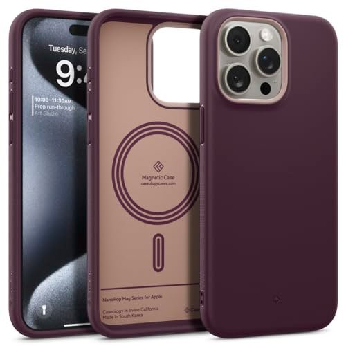 Gaffar India by Nano Pop Mag Back Cover Case Compatible with iPhone 15 Pro Case (TPU and Polycarbonate | Burgundy Bean)