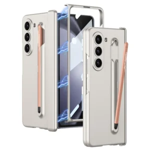 Magnetic Hinge PC Anti-fingerprint Folding Cover with Glass Stylus Pen For Samsung Galaxy Z Fold5 Fold4 Fold3