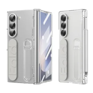 For Samsung Galaxy Z Fold 7 6 5 4 3 5G Wristband Holder Hinge Phone Case With Pen Slot S Pen Screen Protector Film Protect Cover