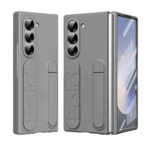 Original Phone Case For Samsung Galaxy Z Fold 7 6 5 4 5G Protective Cover With Stand Glass Film Z Fold6 Fold7 Silicone Grip Case