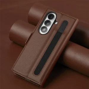 PU Leather Phone Case Wallet for Samsung Galaxy Z Fold with Pen Slot And Card Holder Compatible with Z Fold 7 6 5 4 3