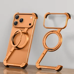 Oatsbasf Phone Case for iPhone 17 Pro/Pro Max/17 Air with 360° Rotatable Stand Metal Frameless Magsafe Protective Shockproof