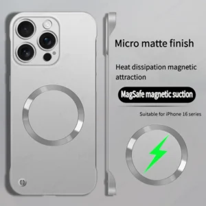 Ultra Thin PC Frameless Magnetic Case For iPhone 16 Pro Max 15 16 Plus 14 12 13 15 Pro Max For Magsafe Metal Matte Phone Cover