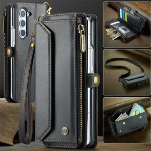 Crossbody Purse for Samsung Galaxy Z Fold 7 Fold5 Fold 4 3 Fold 6 Leather Flip Case Book Wallet Coque Retro Vintage Card Slots
