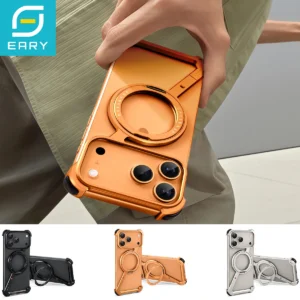 Eary For Iphone 17 Pro Max 17 Air Phone Case With 360rotating Ring Stand Holder Slim Shockproof Thin Bumper Anti Drop Protector Featured