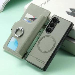 Flip Case For Samsung Galaxy Z Fold 7 5G 2025 2In1 Detachable Zipper Leather Wallet Funda For Galaxy ZFold6 5 4 3 Fold7 Cover