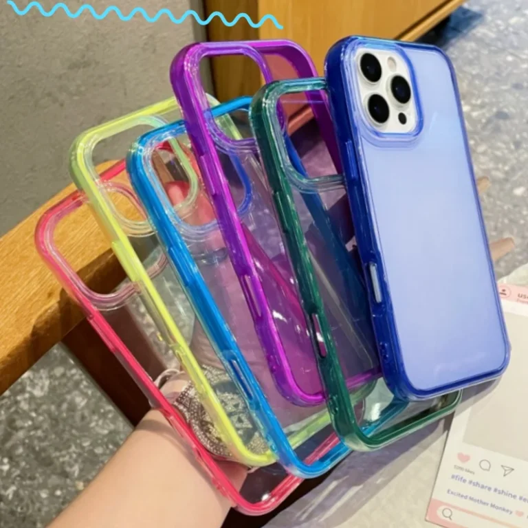 | Wholesale Price at Gaffar India Luxury Bright Candy Color Shockproof Case for iPhone 16 15 14Plus 13 12 11 Pro Max Soft Bumper Armor Aesthetic Clear Phone Cover