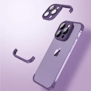 100% Real Frameless TPU Bumper with Glass Lens Protector Case for IPhone 15 14 13 12 Pro Max Plus 14Pro 13Pro IPone I14 Cover