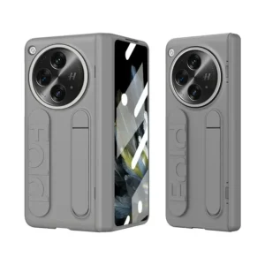 Luxury For Oneplus Open Case Skin-Friendly Frosted Wristband Holder Folding Hinge With Tempered Film Shockproof Hard Back Cover