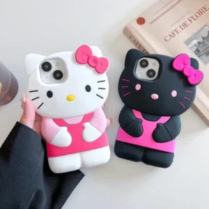 Ins Style Hello Kitty Phone Cases For iPhone 17 Pro 17 16 15 14 13 Pro Max 11 12 13 XR XS MAX 6 7 8 Plus Miniso Silicone Cover