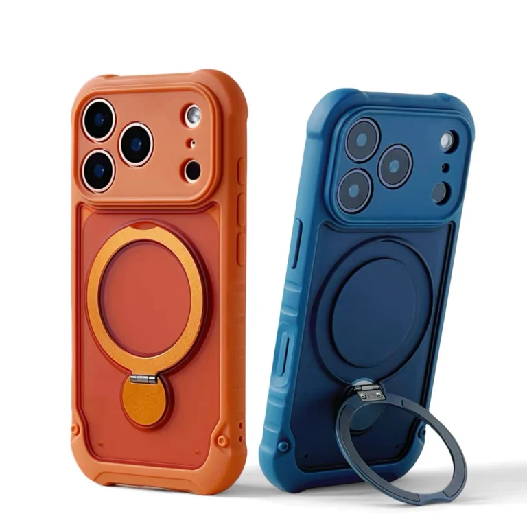 for Magsafe 360° Rotation Metal Stand Phone Case for iPhone 17 12 13 16 Pro Max 17 Pro 14 15 Plus Airbag Shockproof  Matte Cover