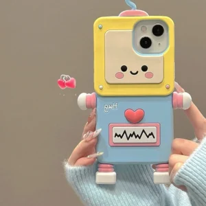 Soft and Cute ECG Robot Suitable for iPhone 15 Promax Phone Case Apple 14 Pro New 13 Pro Cartoon 12 Small and Popular 13 Female
