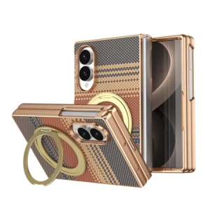 360 Rotating Magnetic Stand Leather Case for Samsung Galaxy Fold8 Fold 8 Shockproof for Magsafe with Tempered Glass Film Cover 1