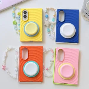 Korean Collision Color Water Ripple Magnetic Phone Case For Samsung Galaxy Z Fold 8 ZFold8 Cover with Magsafe Stand Cute Cases 1