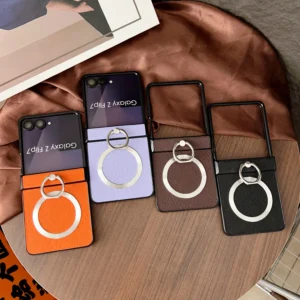 Auspicious Clouds PU Leather for Magsafe Magnetic Phone Case for Samsung Galaxy Flip 7 FE 6 5 4 3 Zflip7 Shockproof Hinge Cover 1