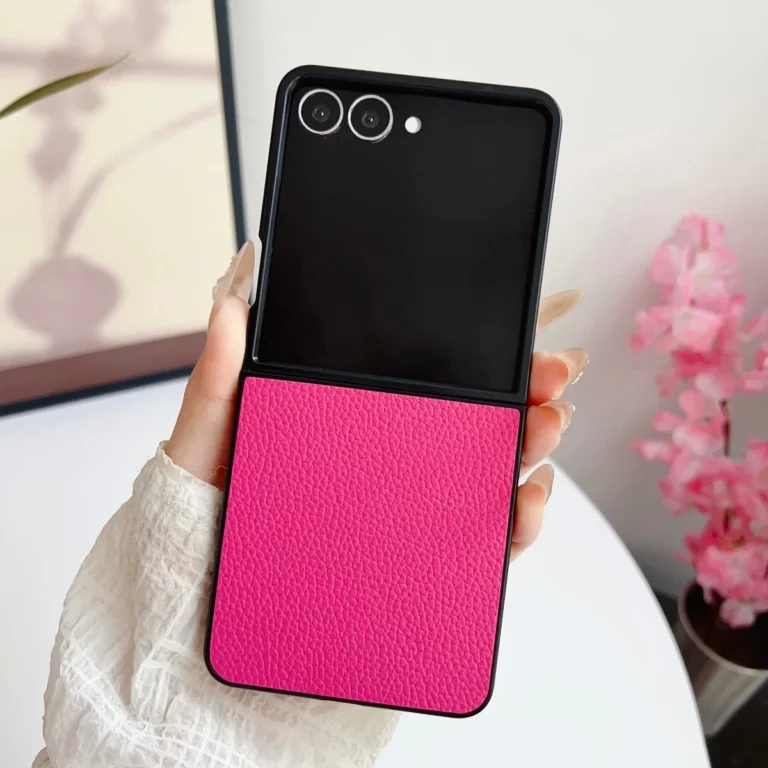 | Wholesale Price at Gaffar India Shockproof Phone Case for Samsung Galaxy Z Flip 8 7 6 5 4 3 Flip8 Flip7 FE Flip6 Flip5 Flip4 5G Luxury Leather Protective Cover 1