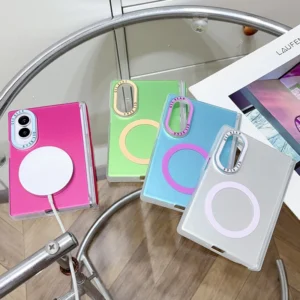 Fashion Matte Laser Plain Magnetic Phone Case For Samsung Galaxy Z Fold 8 Ultra Fold8 ZFold8 Cover Hinge Cases Cute For Magsafe 1
