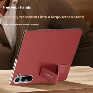 For Samsung Galaxy Z Fold 8 Ultra 7 6 5 4 Special Nappa Leather Case Hinge Lens Protection Hand Finger Grip Strap Holder Cover 1