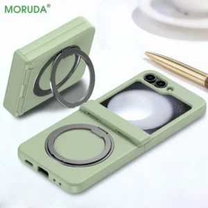 Z Flip6 360° Luxury Metal Magnetic Bracket Phone Case For Samsung Galaxy Z Flip 7 6 5 4 3 Flip7 Shockproof Hinge 2in1 Hard Cover 1