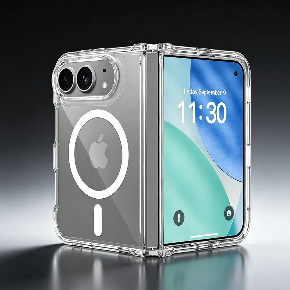 Original For Magsafe Magnetic Wireless Charging Phone Case For iPhone Duo 18 Fold Clear Protective Cover For iPhone 18 Duo 1