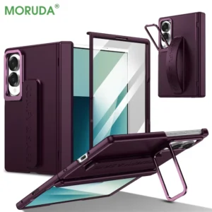 For Samsung Galaxy Z Fold 8 Ultra 7 6 5 4 3 Wristband Camera Holder Magnetic Hinge Protection Hard Cover Screen Glass Stand Case 1