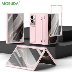 With Glass Film Touch Pen Fold Bracket Case For Samsung Galaxy Z Fold 8 Ultra 7 6 TriFold Hinge Protection All-inclusive Cover 1