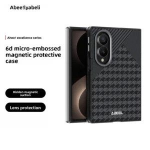 For Samsung Galaxy Z Fold 8 Wide Case Built-in Magnetic Checkered Texture Skin-friendly PU Leather Cover For Samsung Z Fold8 1