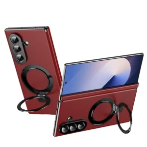 Hinge Protection Leather Magnetic For Magsafe Case For Samsung Galaxy Z Fold 8 Ultra 7 6 5 4 3 5G Full Cover With Ring Kickstand 1