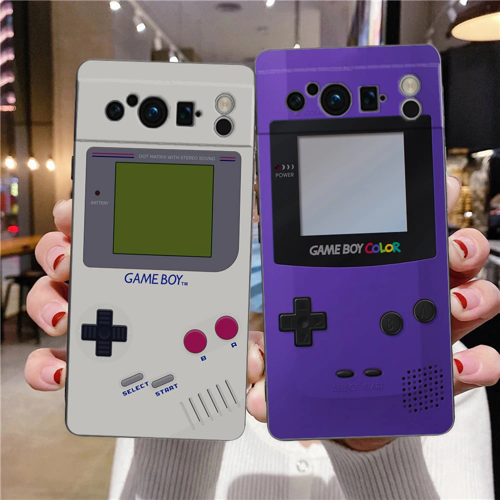 Phone Case For Google Pixel 8 7 6 Pro 8A 7A 6A TPU Shell Soft Silicone Shockproof Black Cover Gameboy Boy Game 1