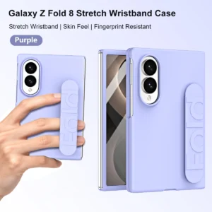 Luxury Soft Silicone Wrist Strap Shockproof Phone Case for Samsung Galaxy Z Fold 8 Ultra 7 6 5 4 Fold8 Matte Protection Cover 1