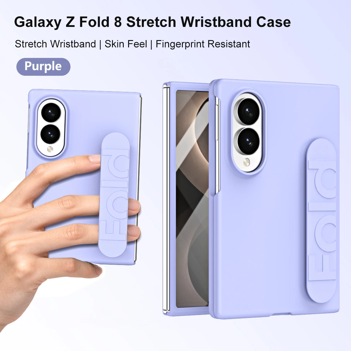 Luxury Soft Silicone Wrist Strap Shockproof Phone Case for Samsung Galaxy Z Fold 8 Ultra 7 6 5 4 Fold8 Matte Protection Cover 1