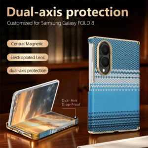 Fold8 Business Carbon Fiber for Magsafe Magnetic Case for Samsung Galaxy Z Fold 8 Ultra 7 6 Dual-axis Hinge Protect Cover Fundas 1