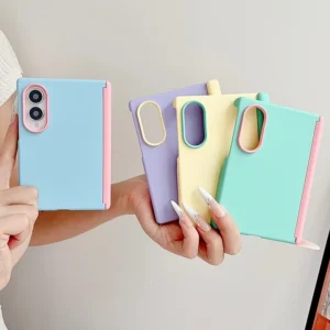 Korean Macarons Color Collision Cute Phone Case For Samsung Galaxy Z Fold 8 ZFold8 Wide Cover Magnetic Hinge Cases Kawaii Funda 1