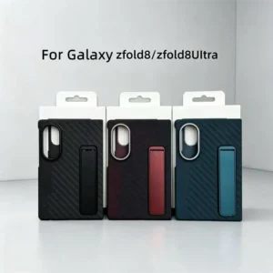 New Case For Samsung Galaxy Z Fold 8 Fold8 UItra 5G Carbon Standing Phone Case Foldable Bracket Hard PC Protection Bumper Cover 1