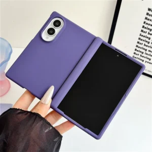 Skin Feel Magnetic Central Hinge Protective Case for Samsung Galaxy Z Fold 8 7 6 5 4 Fold8Ultra Solid Color Axial Magnetic Cover 1