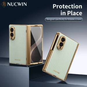 Luxury PU Leather PC Plating Case For Samsung Galaxy Z Fold 8 Ultra Wide Fold 3 4 5 6 7 8 Tempered Glass Screen Protector Cover 1