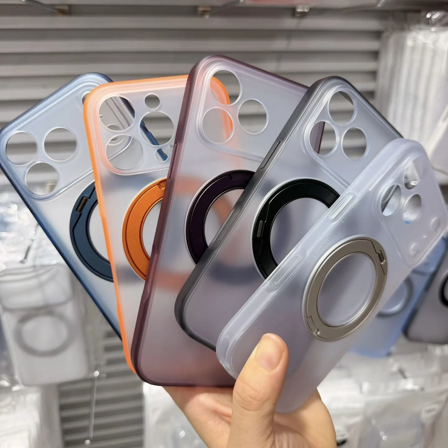Clear PC Ring Stand Holder for Magsafe Phone Case For iPhone 18 17 16 Pro Max 18Pro 17 Pro Lens Protection Slim Shockproof Cover 1
