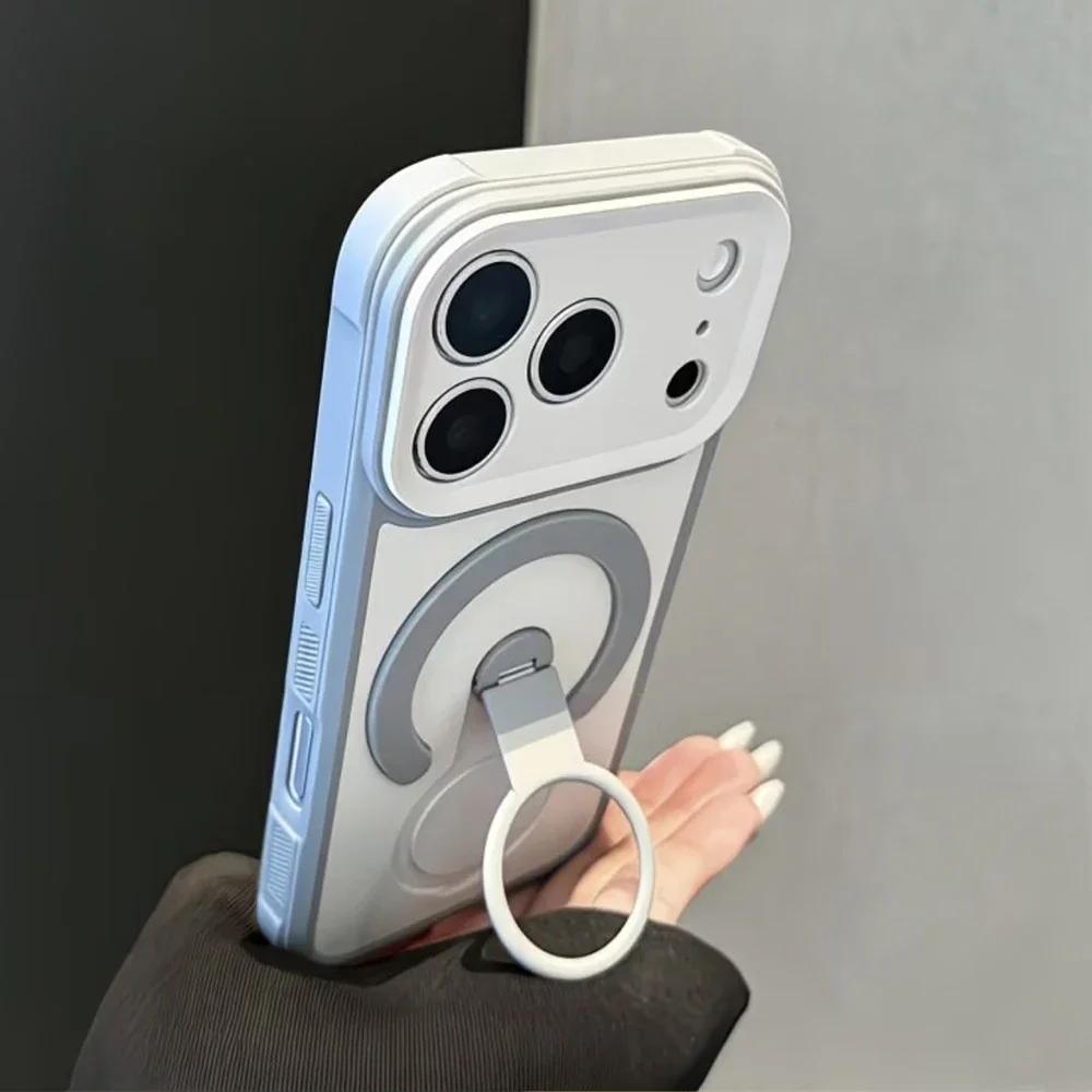 360° Rotating Stand Bracket Magnetic Charge Case For iPhone 18 Pro Max 17 Air 16 15 14 13 12 11 Plus Shock For MagSafe Cover 1