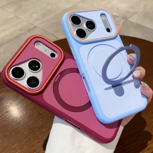 Magnetic Shockproof Bumper Matte Kickstand Holder Case for iPhone 18 Pro Max 17 Air 16 14 15 Plus 13 12 11 Magsafe Armor Cover 1