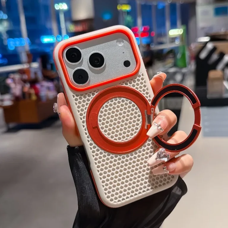Luxury Cooling Magnetic Phone Case for IPhone 18 Pro 13 14 15 16 17 Pro Max 360° Rotating Stand Shockproof Protective Case 1