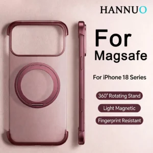 For Magsafe Magnetic Wireless Charge Cover For iPhone 18 17 Pro Max Cases Transparent Shockproof Case With 360°Rotate Stand 1