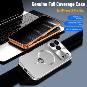 Premium Alloy Backplane for Magsafe Armor Case for iPhone 18 Pro Max 17 Pro Double Side Buckle Tempered Glass Screen Film Cover 1