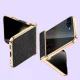 Cowhide Leather Phone Case for Samsung Galaxy Z Flip7 Flip6 Flip 7 FE 6 5 Luxury Hinge Protection Cover with Tempered Glass 1