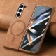 Luxury Busines Sle Leather Magnetic Magsafe Phone Case for Samsung Galaxy Z Fold 7 6 5 4 Coque Shockproof Protection Back Cover